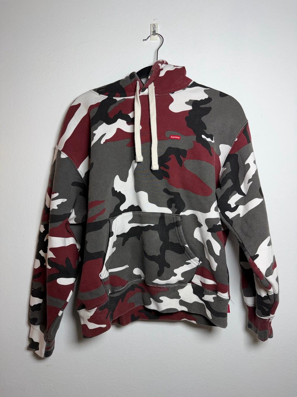 Supreme Small Box Drawcord Hooded Sweatshirt 'Red Camo'